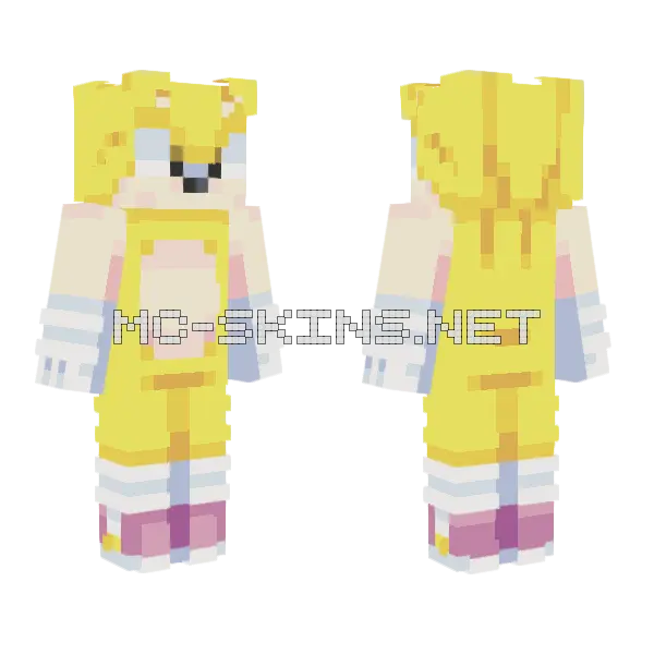 Golden Sonic Im Back Minecraft skin, front and back