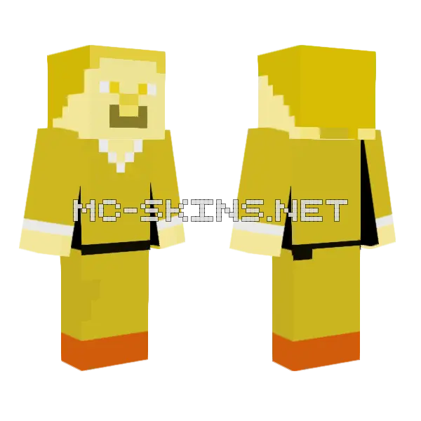 Golden Steve Minecraft skin, front and back