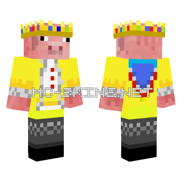 Golden Technoblade Minecraft skin, front and back