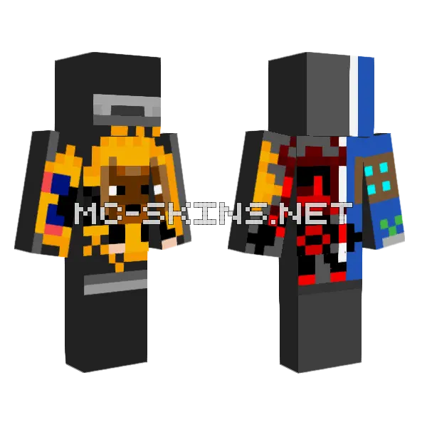Goldn Stuck In Oven Meme Minecraft skin, front and back