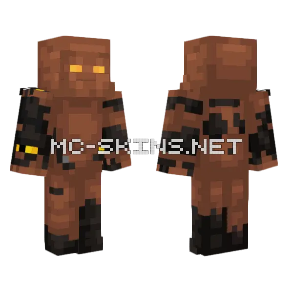 Golem Bruno Minecraft skin, front and back
