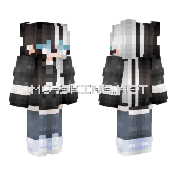 Gone Genderbent OC Mu Minecraft skin, front and back