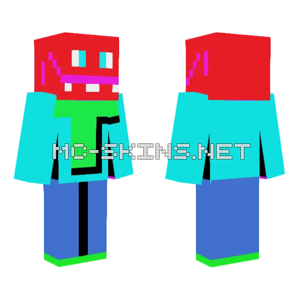 Goofy Ahh Elmo Minecraft skin, front and back