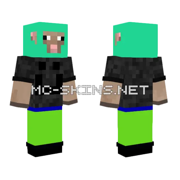 Goofy Sheep Minecraft skin, front and back