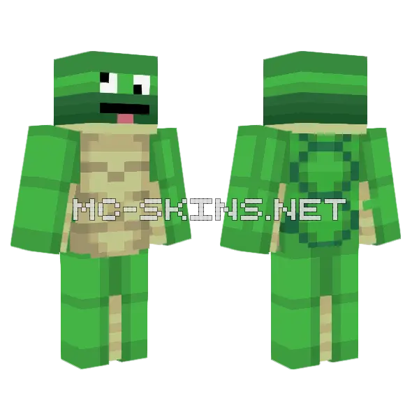 Goofy Turtle Skin Minecraft skin, front and back