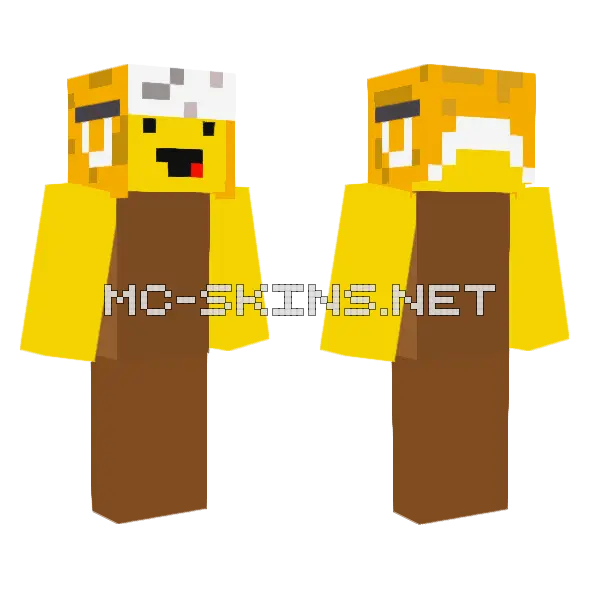 Goofy Yellow Character, front and back