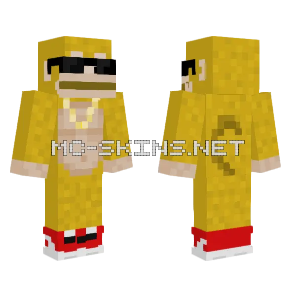 Gorilla Giallo Minecraft skin, front and back