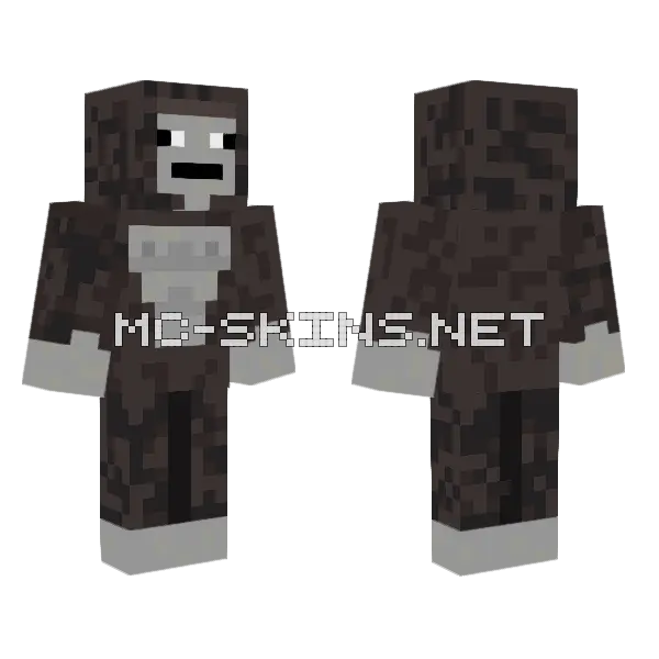 Gorilla Skin Minecraft skin, front and back
