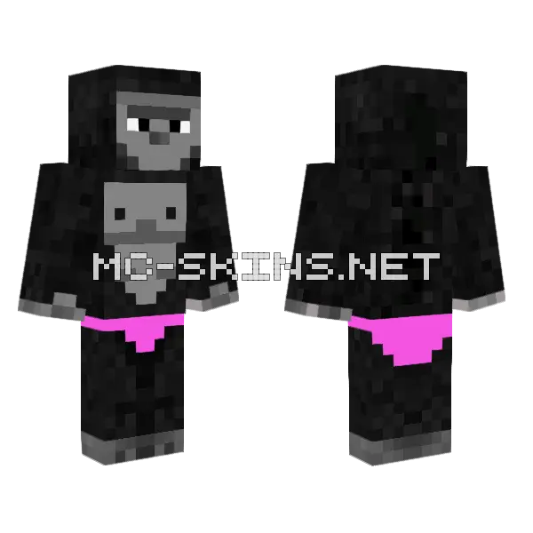 Gorilla Underwear Minecraft skin, front and back