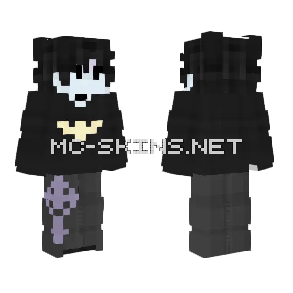 Goth Bat Boy Minecraft skin, front and back