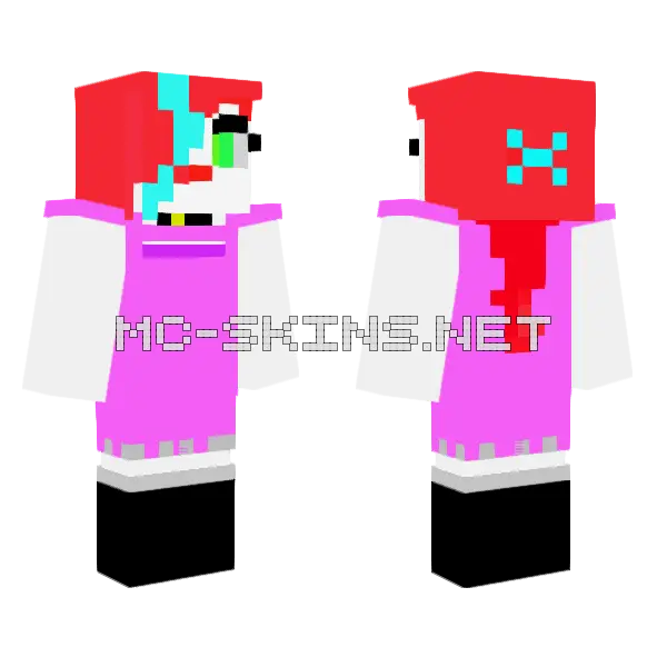 Goth Circus Baby Minecraft skin, front and back