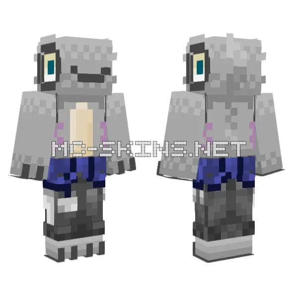 Goth Fishie Minecraft skin, front and back