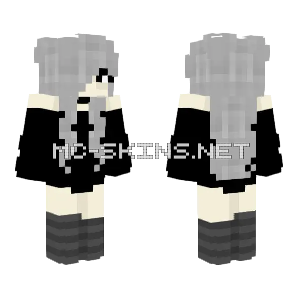 Goth Girl Minecraft skin, front and back