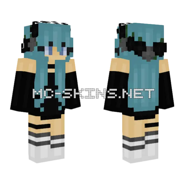 Goth Girl Minecraft skin, front and back