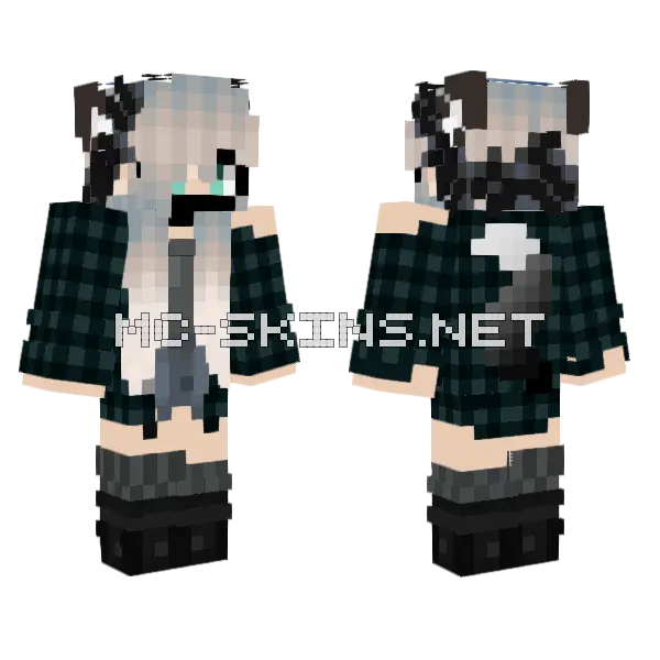 Goth Girl Outfit Minecraft skin, front and back