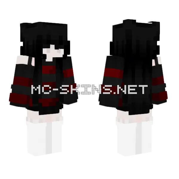 Goth Girl Outfit, front and back