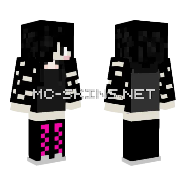 Goth Punk Minecraft skin, front and back