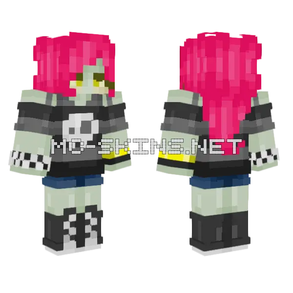 Goth Zombie Minecraft skin, front and back