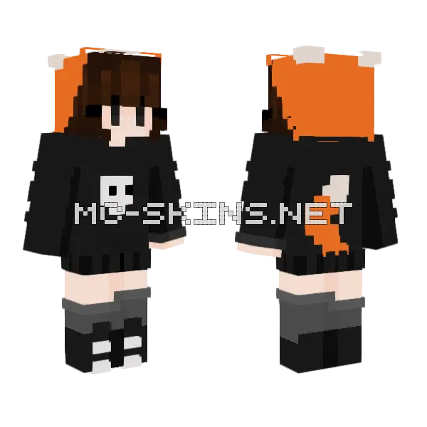 Gothic Fox Ce Minecraft skin, front and back