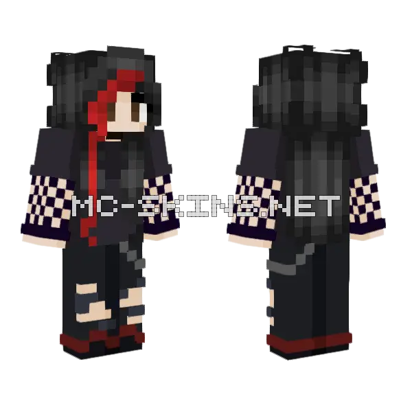 Gothic Girl Minecraft skin, front and back