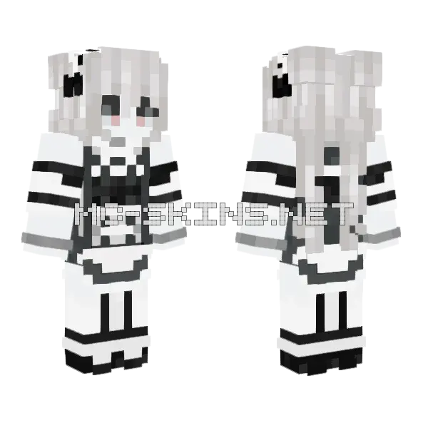 Gothic Slave Maid Kira Minecraft skin, front and back