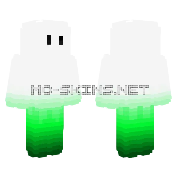 Gradient Green Minecraft skin, front and back