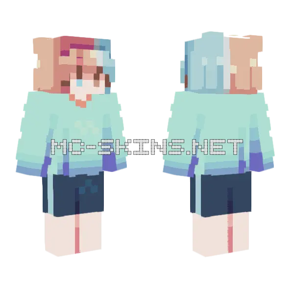 Gradient Hoodie Boy Minecraft skin, front and back