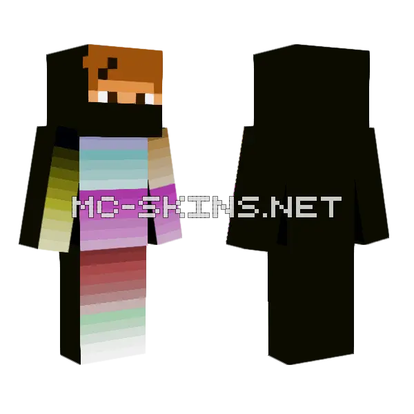 Gradient Man Minecraft skin, front and back
