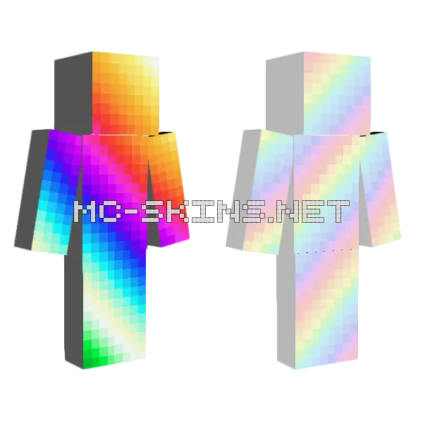 Gradient Yas Minecraft skin, front and back