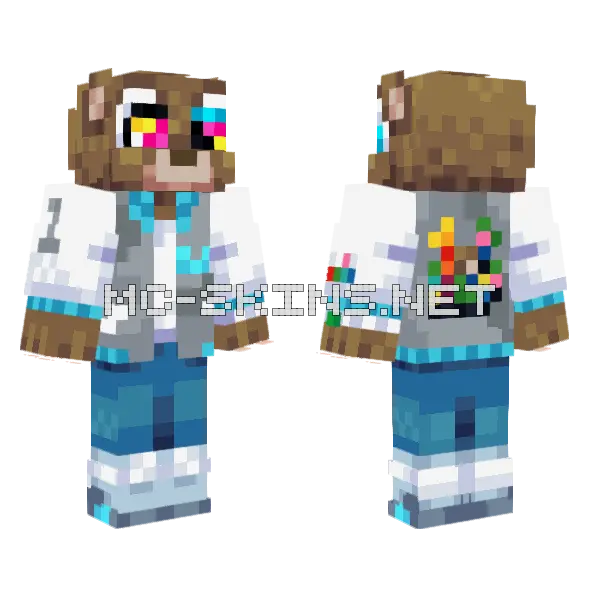 Graduation Bear Minecraft skin, front and back