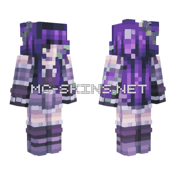 Grape Juice Outfit Minecraft skin, front and back