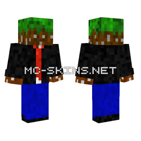 Grass Block Head, front and back