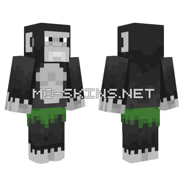 Gray Ape Minecraft skin, front and back