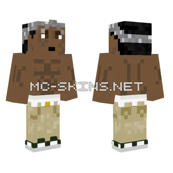 Gray Bandana Minecraft skin, front and back