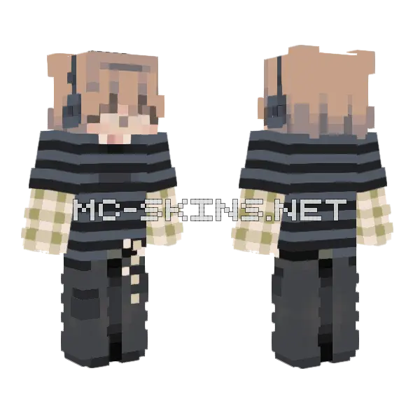 Gray Camouflage Soldier Minecraft skin, front and back