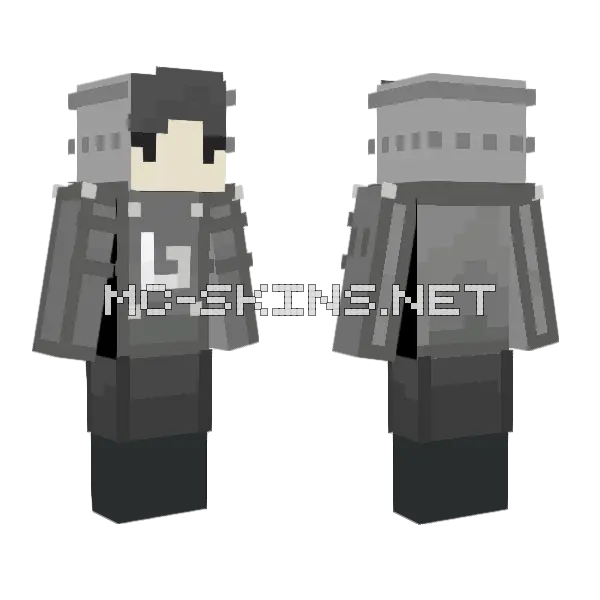 Gray Casual Outfit Minecraft skin, front and back