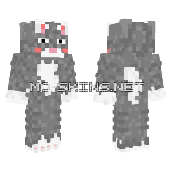 Gray Cat Character, front and back