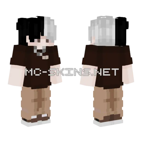 Gray Coffee Minecraft skin, front and back