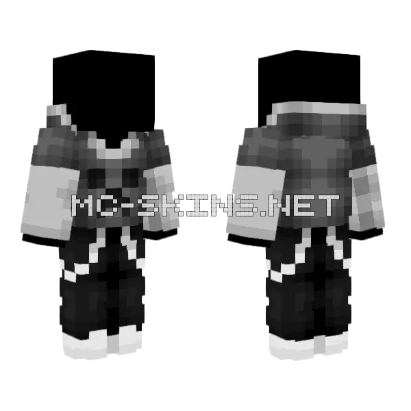 Gray Creeper Hood Outfit Minecraft skin, front and back
