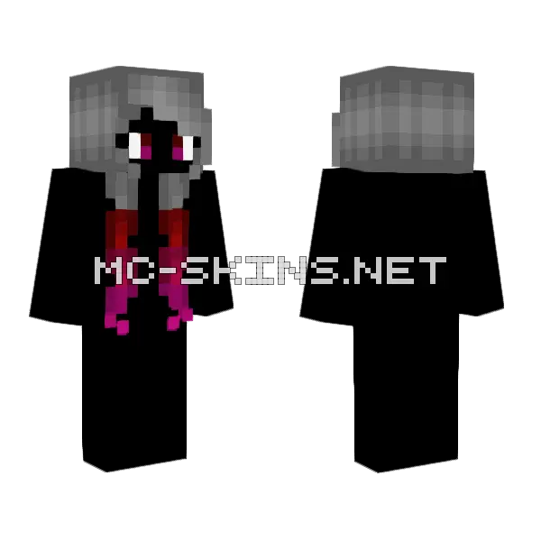 Gray Fade Curly Hair Base Minecraft skin, front and back