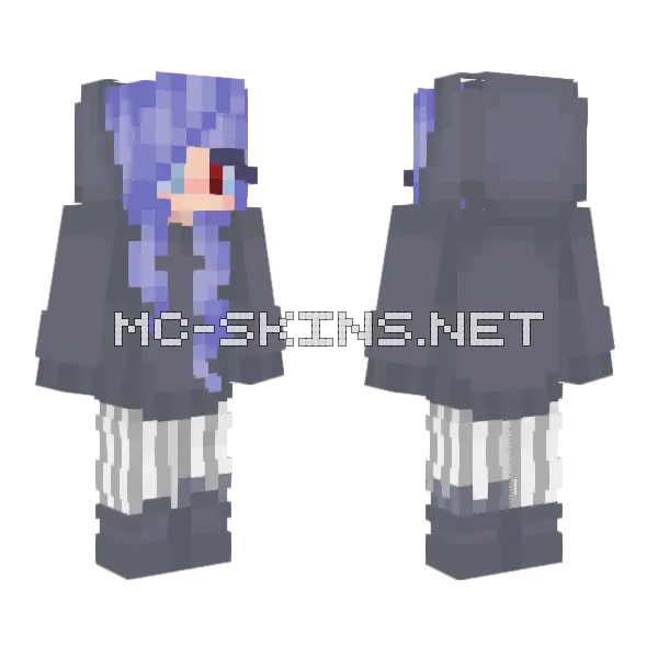 Gray Pants Girl Minecraft skin, front and back