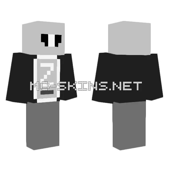 Gray Scale Robot Minecraft skin, front and back