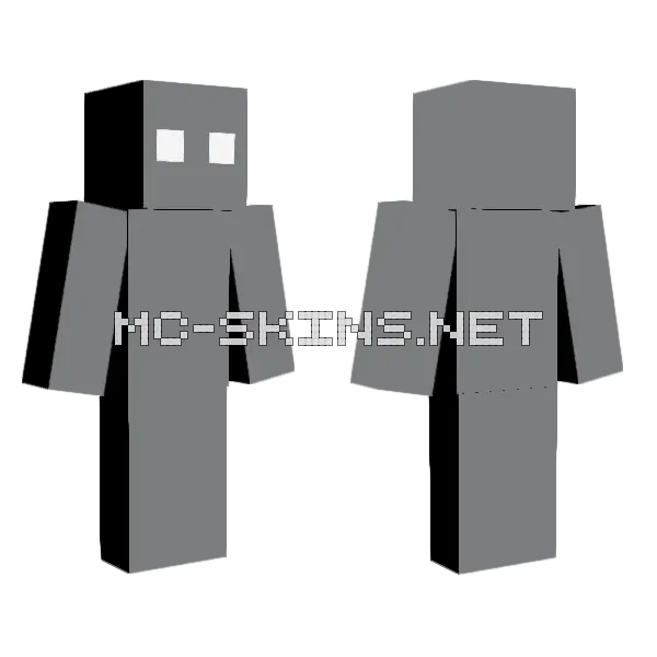 Gray Scale Robot Minecraft skin, front and back