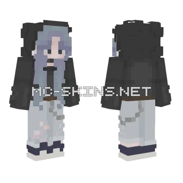 Gray School Uniform Minecraft skin, front and back