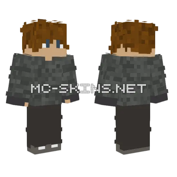 Gray Skin With Gloves Minecraft skin, front and back
