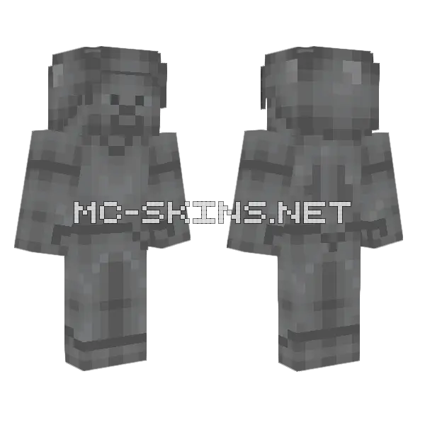 Gray Steve Minecraft skin, front and back