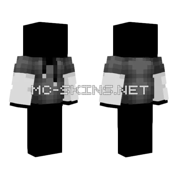 Gray Sweater White Sleeves Minecraft skin, front and back