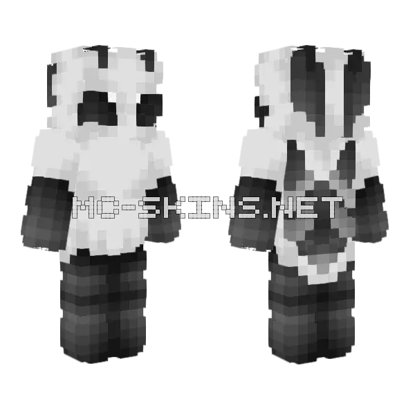 Gray White Moth Minecraft skin, front and back