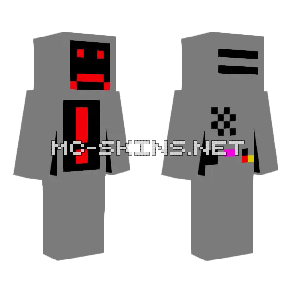 Grayscale Robot, front and back