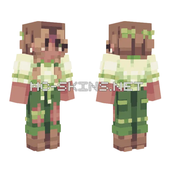 Grean Girl Minecraft skin, front and back